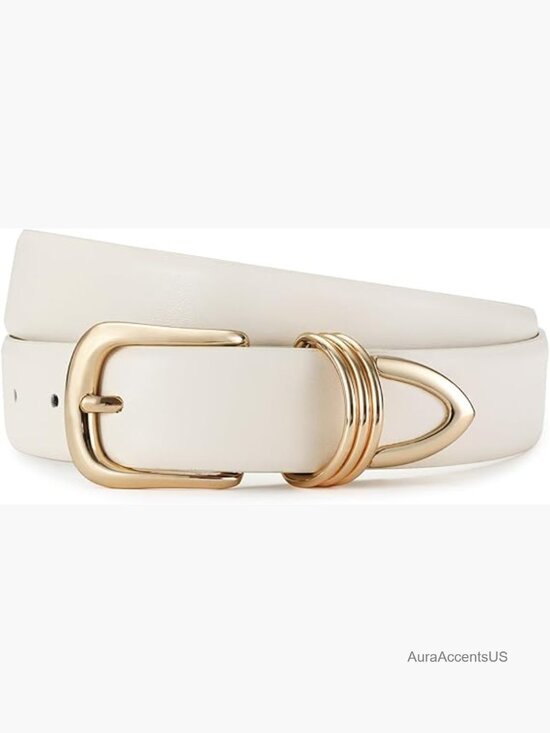 Faux Leather Belt with Gold Buckle for Jeans Casual Fashion Belt main image 7